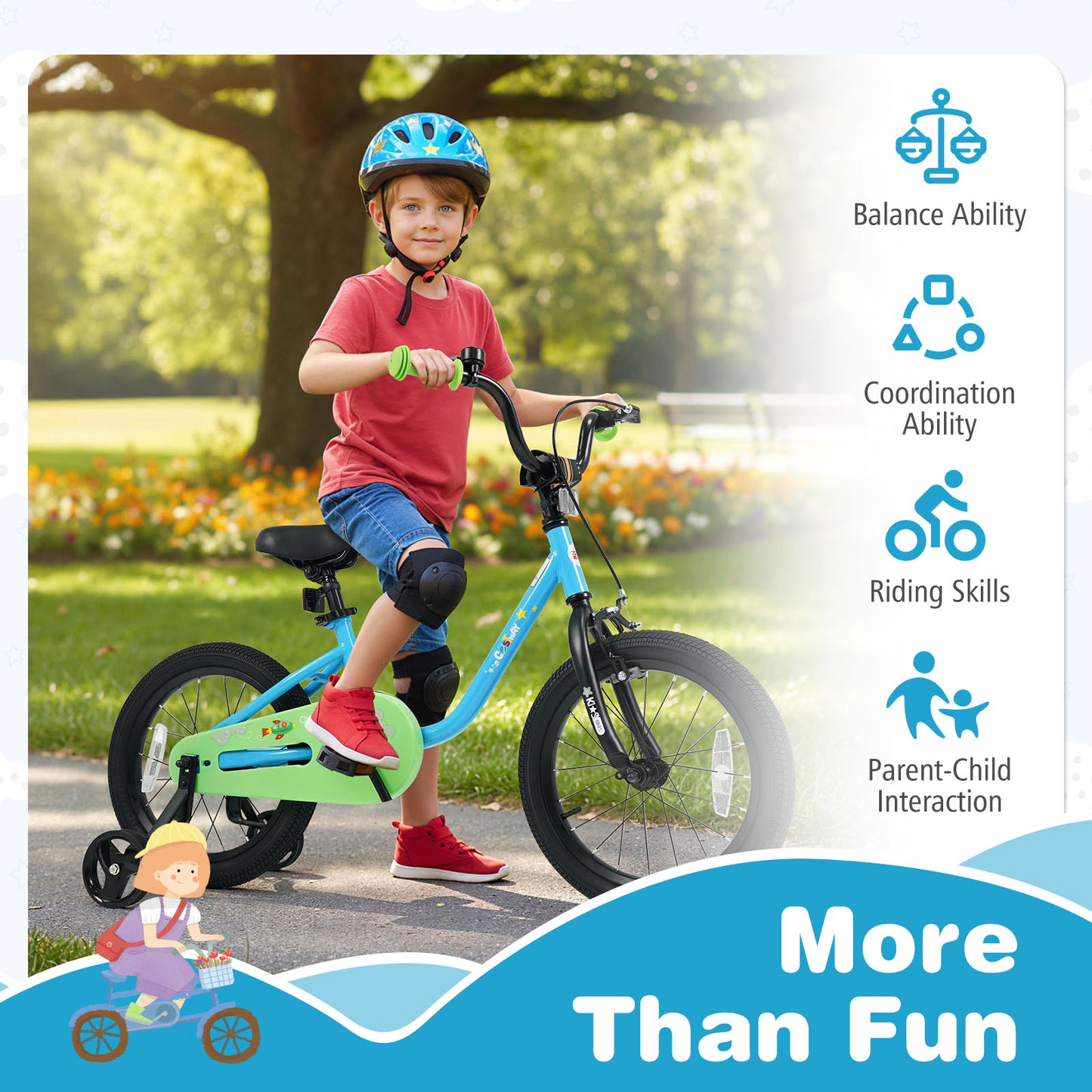 12/14/16-Inch Kids Bike For 3-7 Years, Blue Kids Bike at Gallery Canada