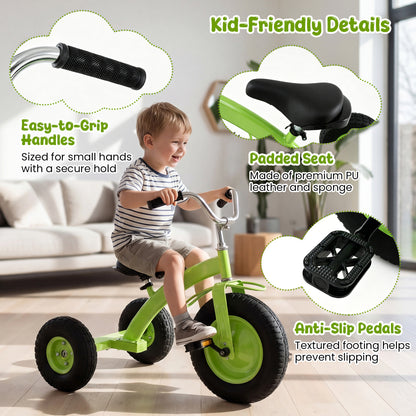 Kids Carbon Steel Bike with 15 Inch Inflatable Rubber Tires, Green Kids Bike at Gallery Canada