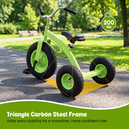 Kids Carbon Steel Bike with 15 Inch Inflatable Rubber Tires, Green Kids Bike at Gallery Canada