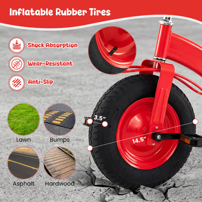 Kids Carbon Steel Bike with 15 Inch Inflatable Rubber Tires, Red Kids Bike at Gallery Canada
