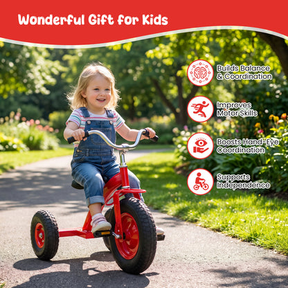 Kids Carbon Steel Bike with 15 Inch Inflatable Rubber Tires, Red Kids Bike at Gallery Canada