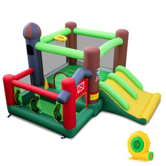 6-In-1 Inflatable Castle With Trampoline, 735W Blower Bounce House Options at Gallery Canada