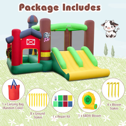 6-In-1 Inflatable Castle With Trampoline, 735W Blower Bounce House at Gallery Canada