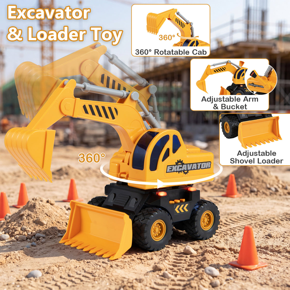 Ensemble de camions de construction pour enfants, dépanneuse de secours, sons, blanc