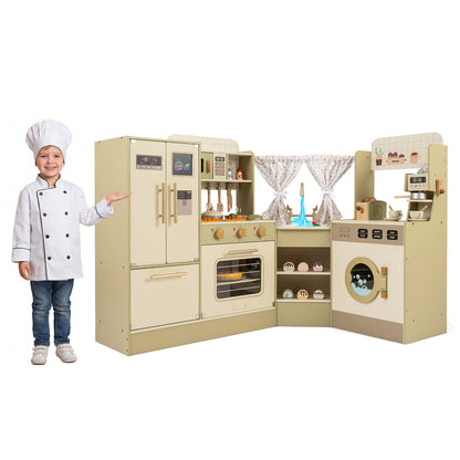 Kids Corner Play Kitchen with Faucet and Dishwasher and Stoves, Green Play Kitchen Sets at Gallery Canada