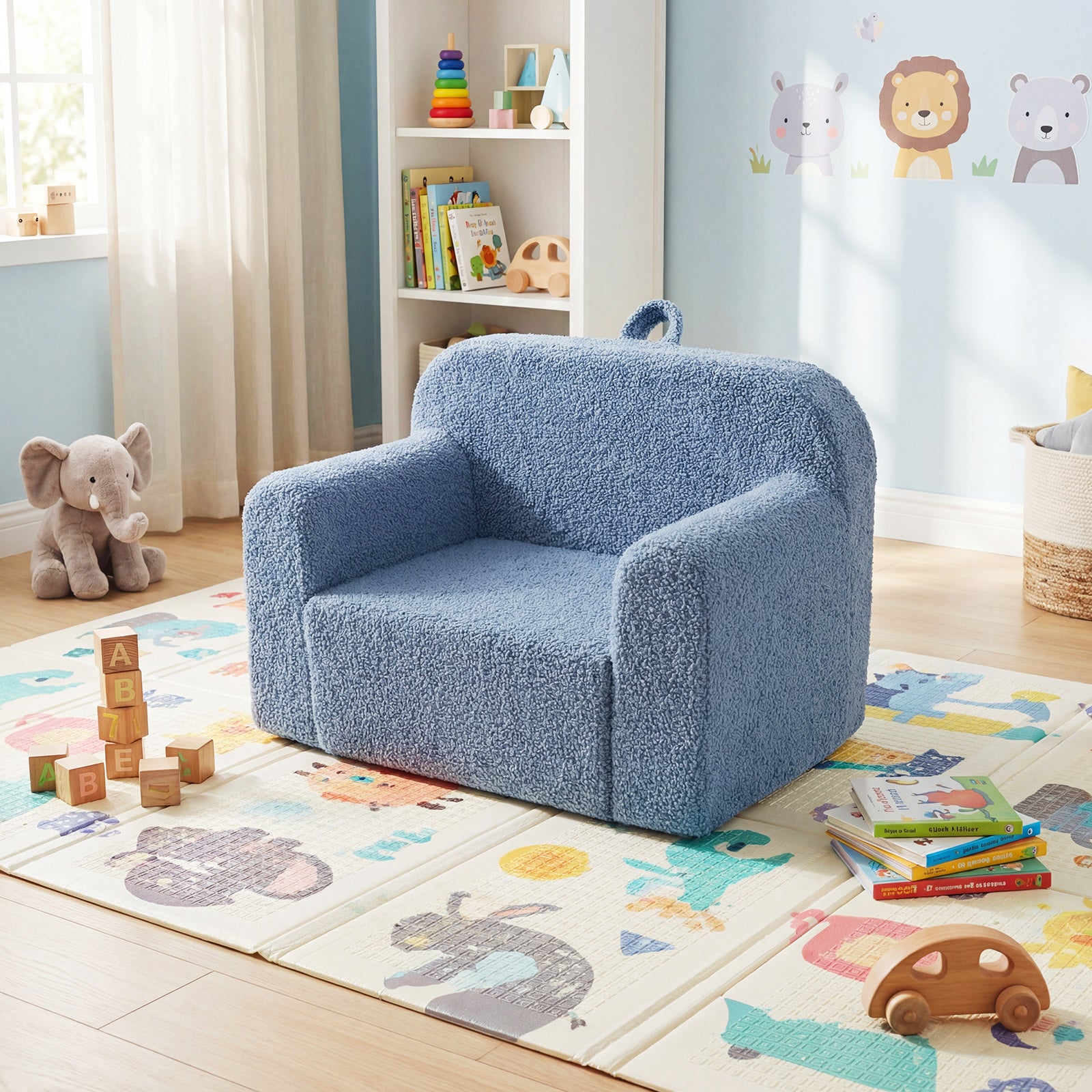Kids Portable Toddler Sofa, Anti-Slip Base, Blue Kids Chairs & Seating at Gallery Canada