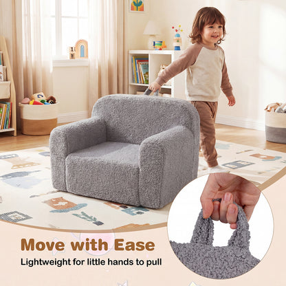 Portable Toddler Sofa With Anti-Slip Base, Gray Kids Chairs & Seating at Gallery Canada
