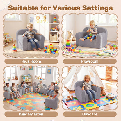 Portable Toddler Sofa With Anti-Slip Base, Gray Kids Chairs & Seating at Gallery Canada