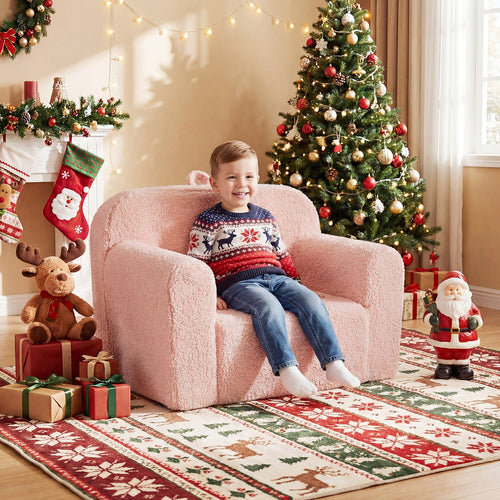 Portable Toddler Sofa, Anti-Slip Base, Pink