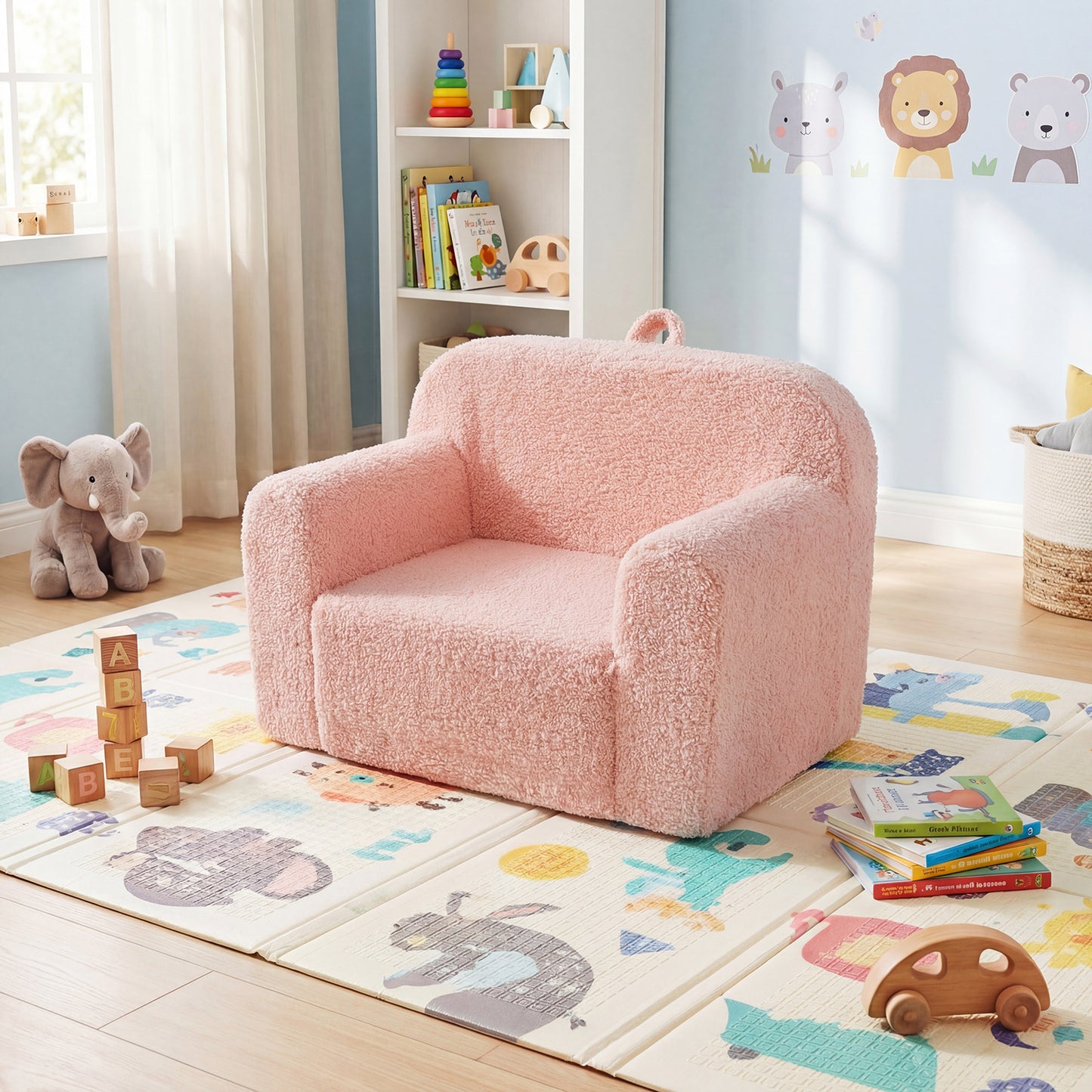 Portable Toddler Sofa, Anti-Slip Base, Pink Kids Chairs & Seating at Gallery Canada
