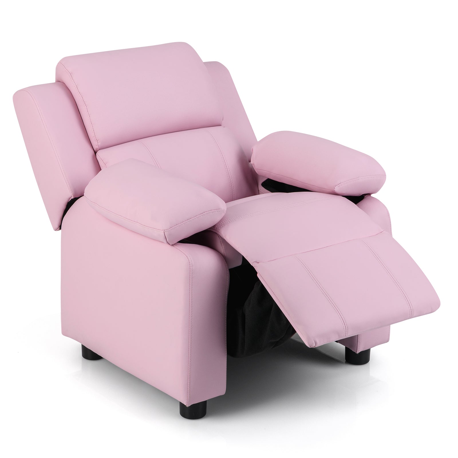 Kids Deluxe Headrest Recliner Sofa Chair with Storage Arms, Pink Kids Chairs & Seating at Gallery Canada