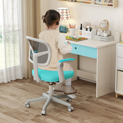 Kids Desk Chair Children Study Chair with Adjustable Height Armrest and Footrest, Green Kids Chairs & Seating at Gallery Canada