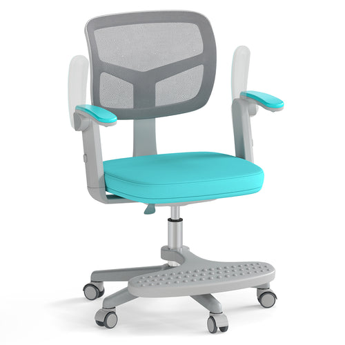 Kids Desk Chair, Adjustable Height, Armrest, Footrest, Green