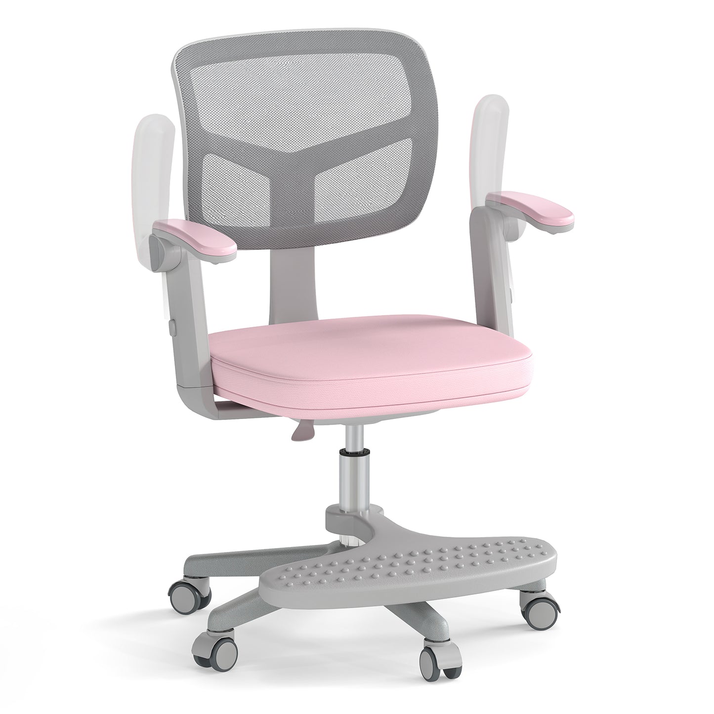 Kids Desk Chair Children Study Chair with Adjustable Height Armrest and Footrest, Pink Kids Chairs & Seating Pink at Gallery Canada