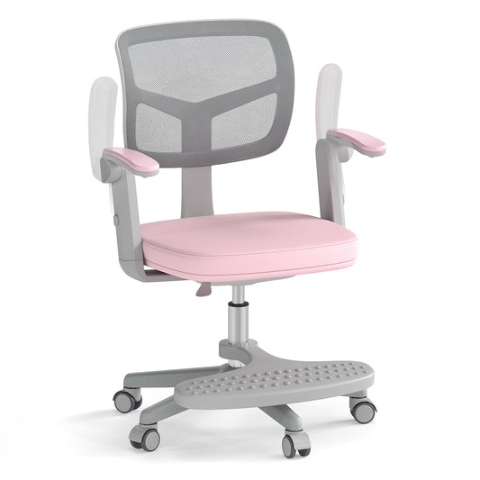 Kids Desk Chair Children Study Chair with Adjustable Height Armrest and Footrest, Pink Kids Chairs & Seating Pink at Gallery Canada