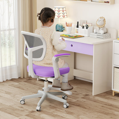 Kids Desk Chair Children Study Chair with Adjustable Height Armrest and Footrest, Purple Kids Chairs & Seating at Gallery Canada