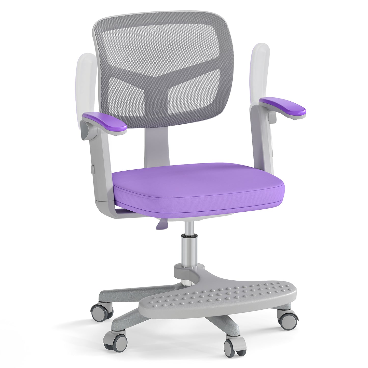 Kids Desk Chair Children Study Chair with Adjustable Height Armrest and Footrest, Purple Kids Chairs & Seating Purple at Gallery Canada