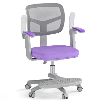 Kids Desk Chair Children Study Chair with Adjustable Height Armrest and Footrest, Purple Kids Chairs & Seating Purple at Gallery Canada