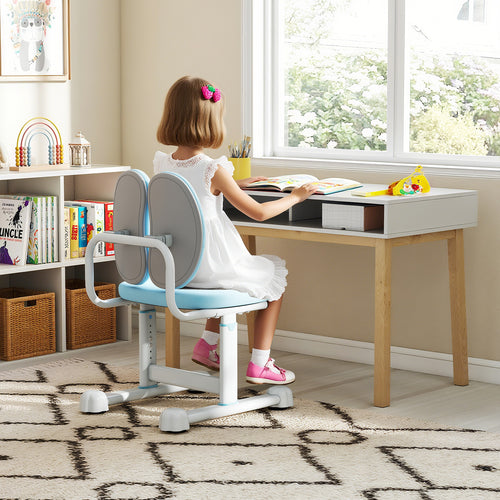 Kids Desk Chair Children Study Chair with Double Back Support and Adjustable Height, Blue