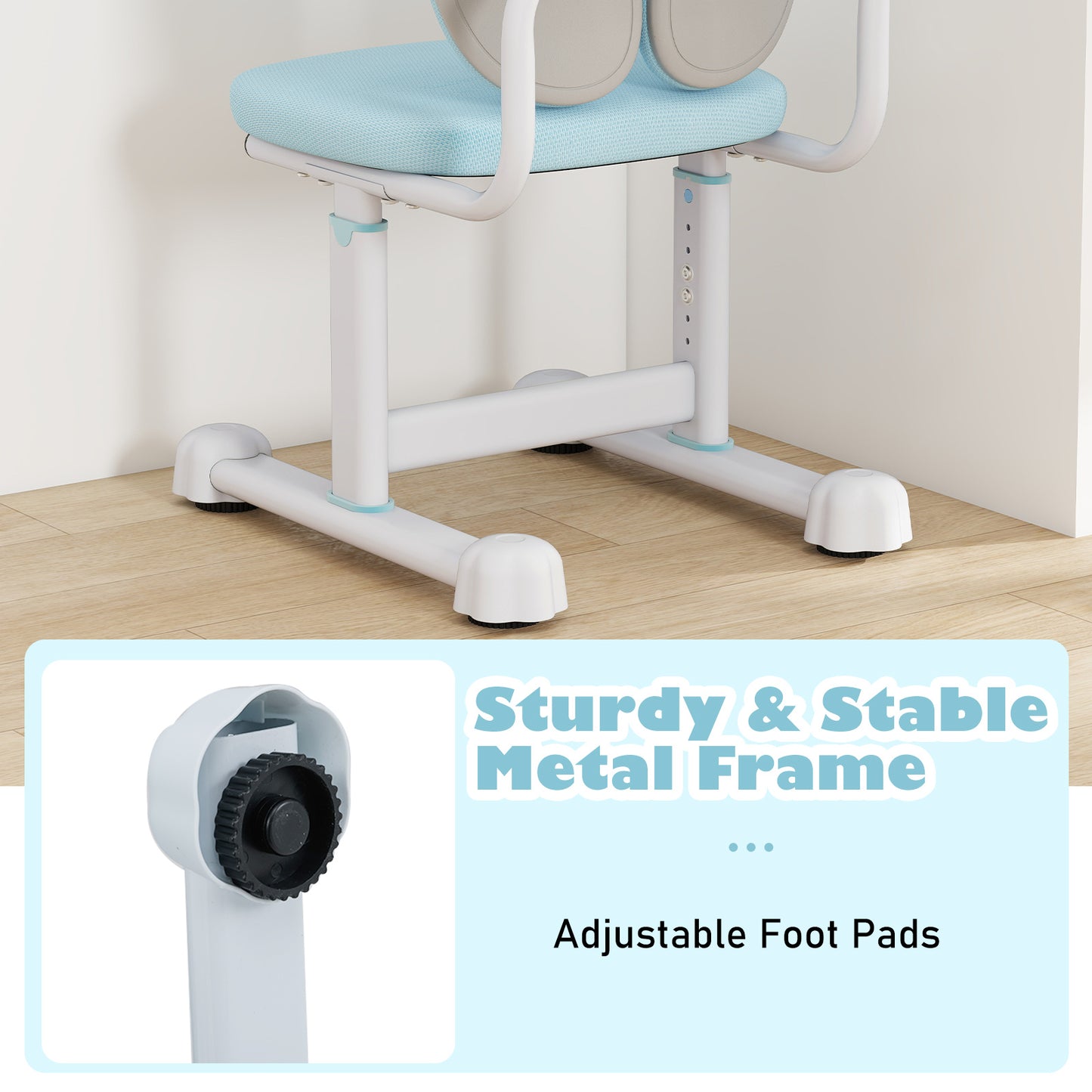 Kids Desk Chair Children Study Chair with Double Back Support and Adjustable Height, Blue Kids Chairs & Seating at Gallery Canada