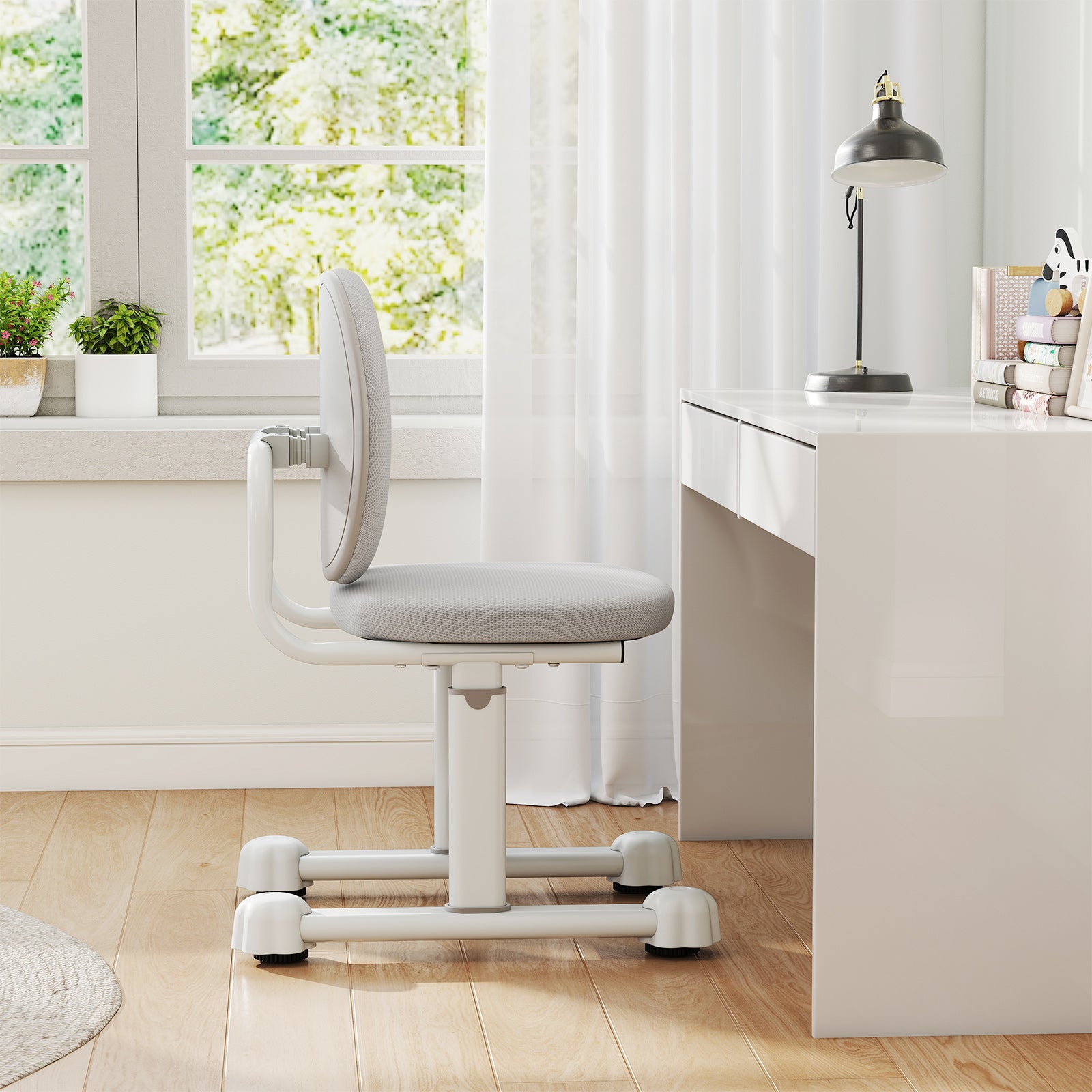 Kids Desk Chair Children Study Chair with Double Back Support and Adjustable Height, Gray Kids Chairs & Seating at Gallery Canada