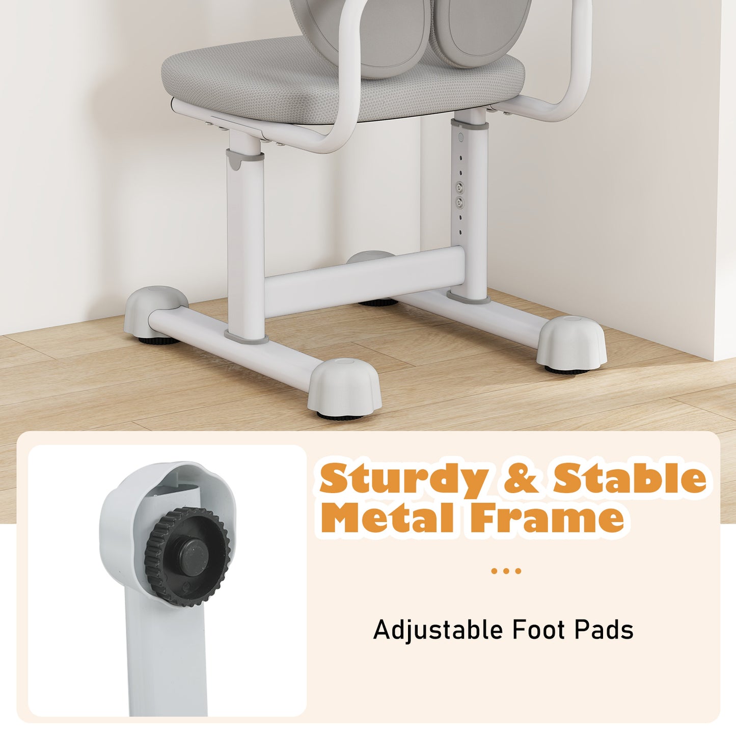 Kids Desk Chair Children Study Chair with Double Back Support and Adjustable Height, Gray Kids Chairs & Seating at Gallery Canada