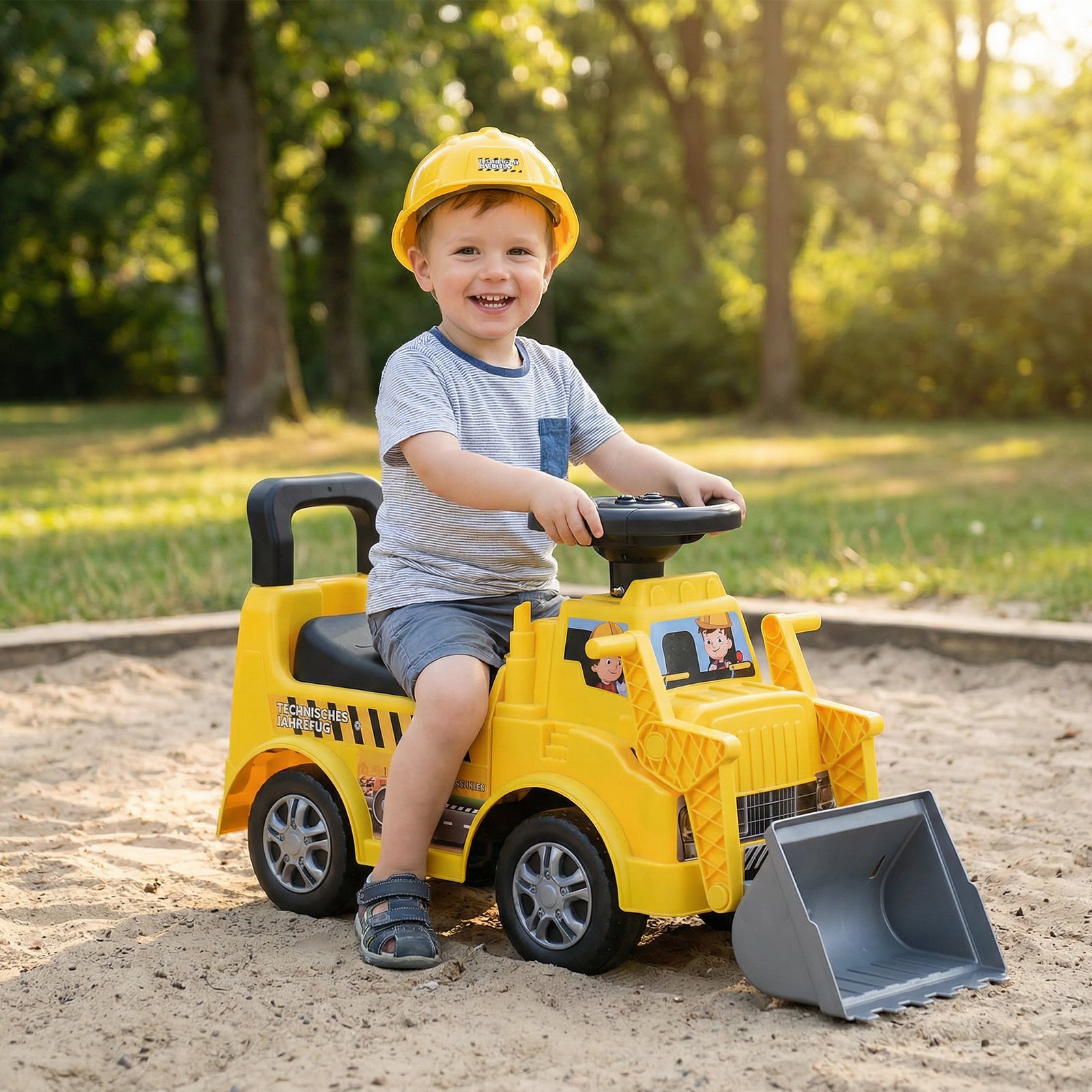 Kids Digger Ride on Truck with Shovel and Under-Seat Compartment Push & Pedal Ride On Toys at Gallery Canada