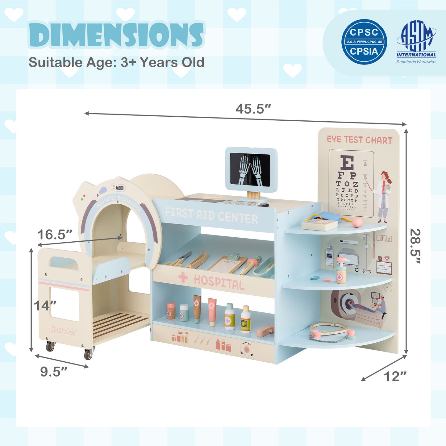 Kids Doctor Play Set, Wooden Hospital Office Kit, Blue Play Kitchen Sets at Gallery Canada