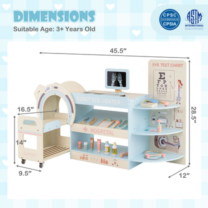 Kids Doctor Play Set, Wooden Hospital Office Kit, Blue Play Kitchen Sets at Gallery Canada