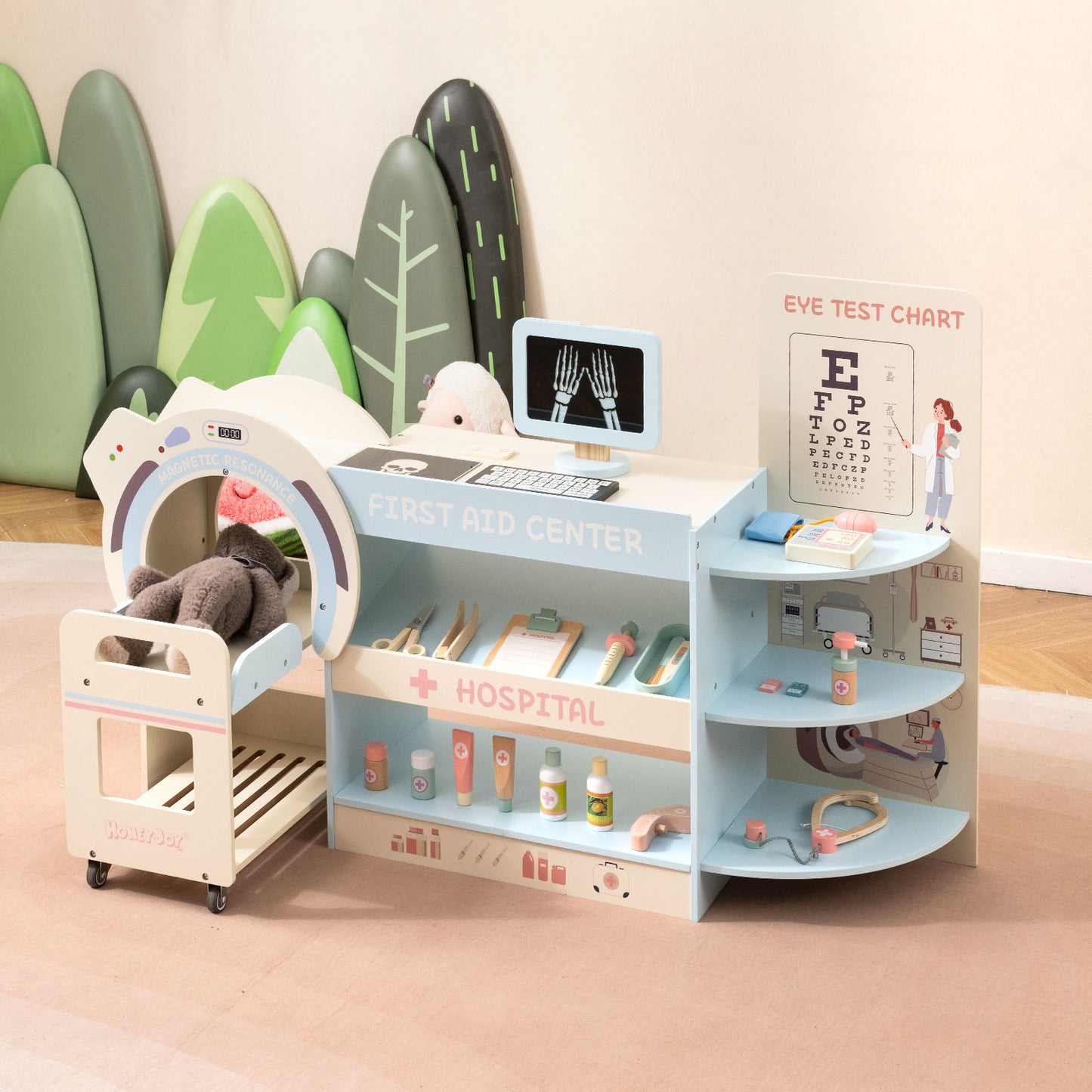 Kids Doctor Play Set, Wooden Hospital Office Kit, Blue Play Kitchen Sets at Gallery Canada