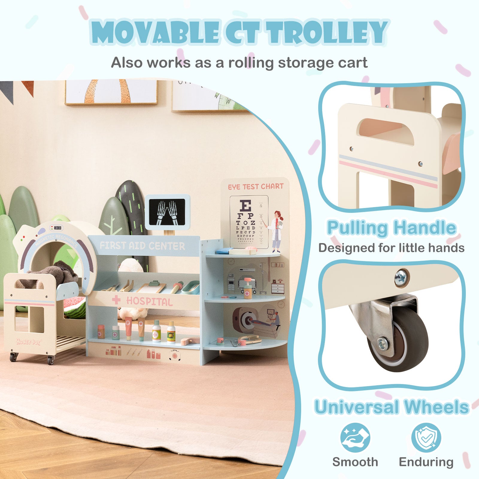 Kids Doctor Play Set, Wooden Hospital Office Kit, Blue Play Kitchen Sets at Gallery Canada