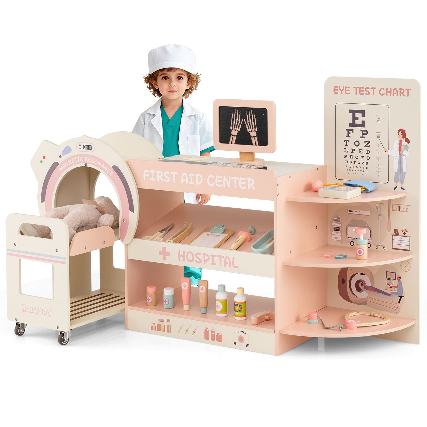 Kids Doctor Play Set, Wooden Hospital Office Kit, Pink Play Kitchen Sets at Gallery Canada