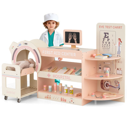 Kids Doctor Play Set, Wooden Hospital Office Kit, Pink Play Kitchen Sets at Gallery Canada