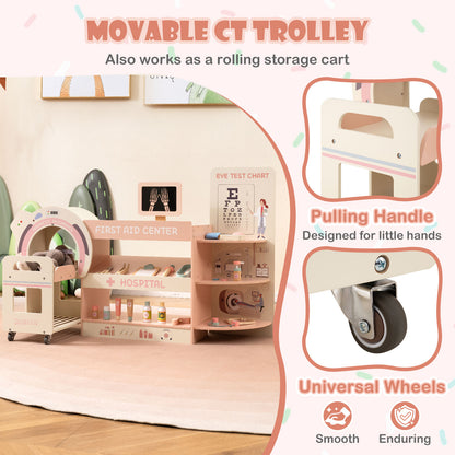 Kids Doctor Play Set, Wooden Hospital Office Kit, Pink Play Kitchen Sets at Gallery Canada