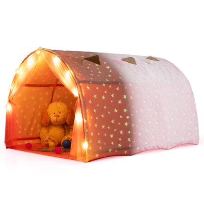 Kids Dream Bed Tent, Twin Size, Glow In The Dark Stars, Pink Play Tents & Playhouse at Gallery Canada