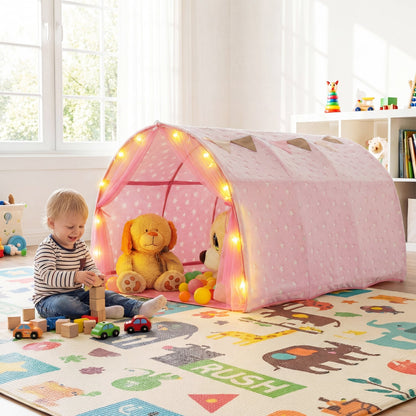 Kids Dream Bed Tent, Twin Size, Glow In The Dark Stars, Pink Play Tents & Playhouse at Gallery Canada