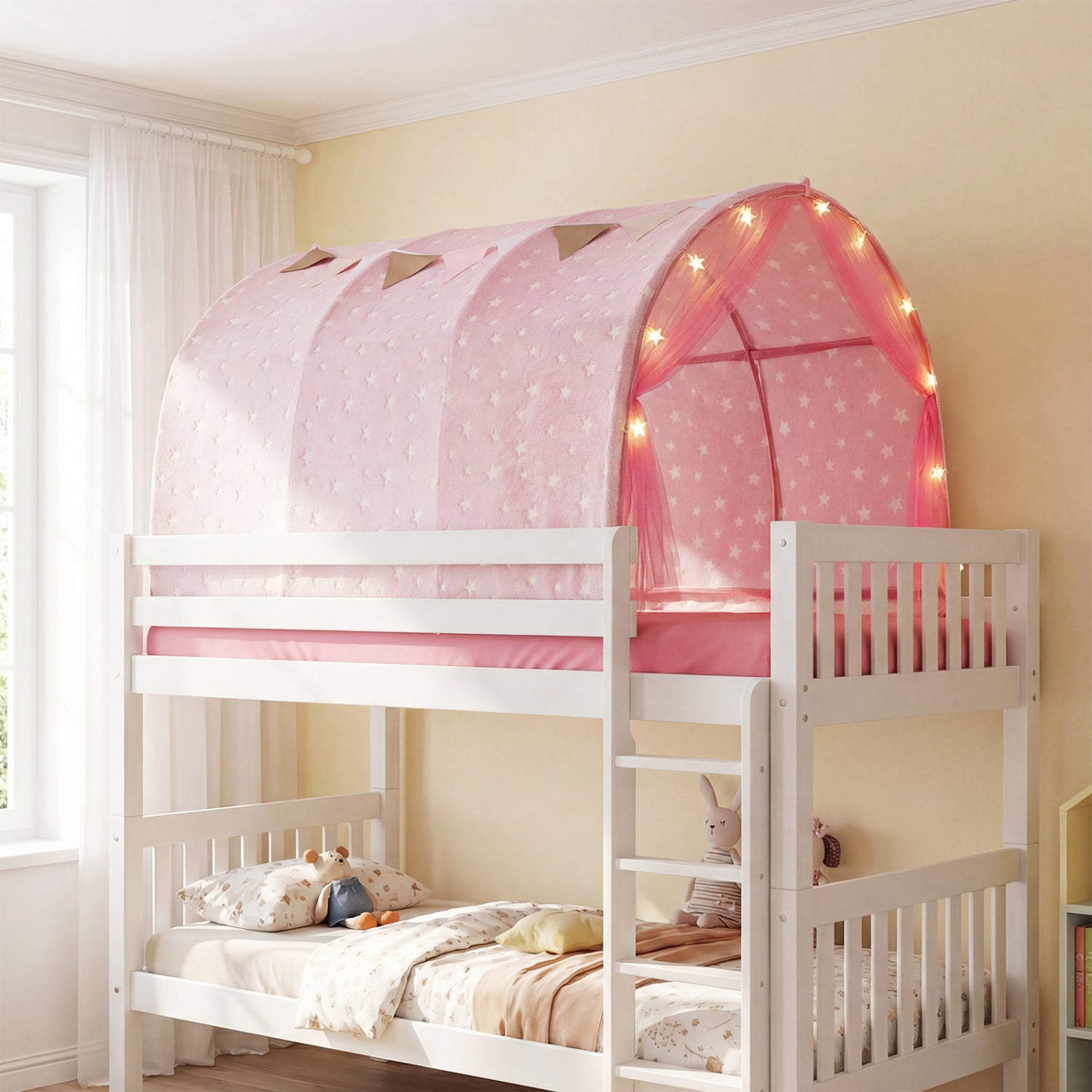 Kids Dream Bed Tent, Twin Size, Glow In The Dark Stars, Pink Play Tents & Playhouse at Gallery Canada