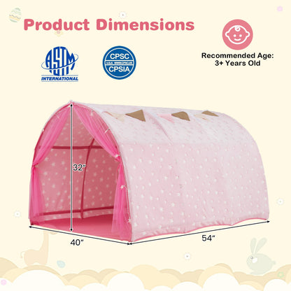 Kids Dream Bed Tent, Twin Size, Glow In The Dark Stars, Pink Play Tents & Playhouse at Gallery Canada