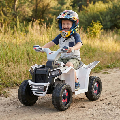 6V Kids Electric ATV Quad Car, With Detachable Trailer, White Powered Ride On Toys at Gallery Canada