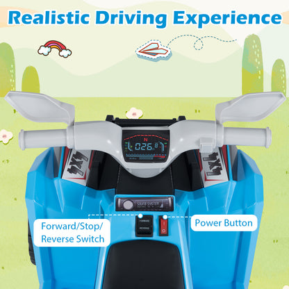 6V Kids Electric ATV Quad Car, Detachable Trailer, Navy Powered Ride On Toys at Gallery Canada