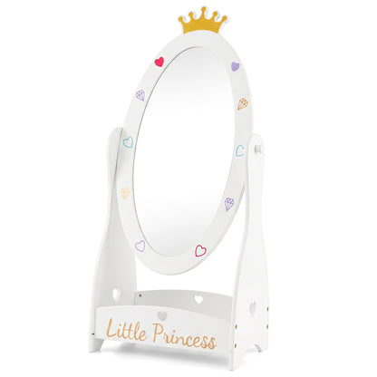 Full Length Mirror For Kids, 360 Rotatable, White