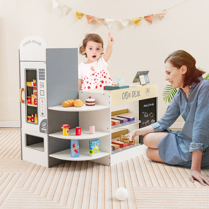 Kids Grocery Store Playset, Cash Register POS Machine, White Play Kitchen Sets at Gallery Canada