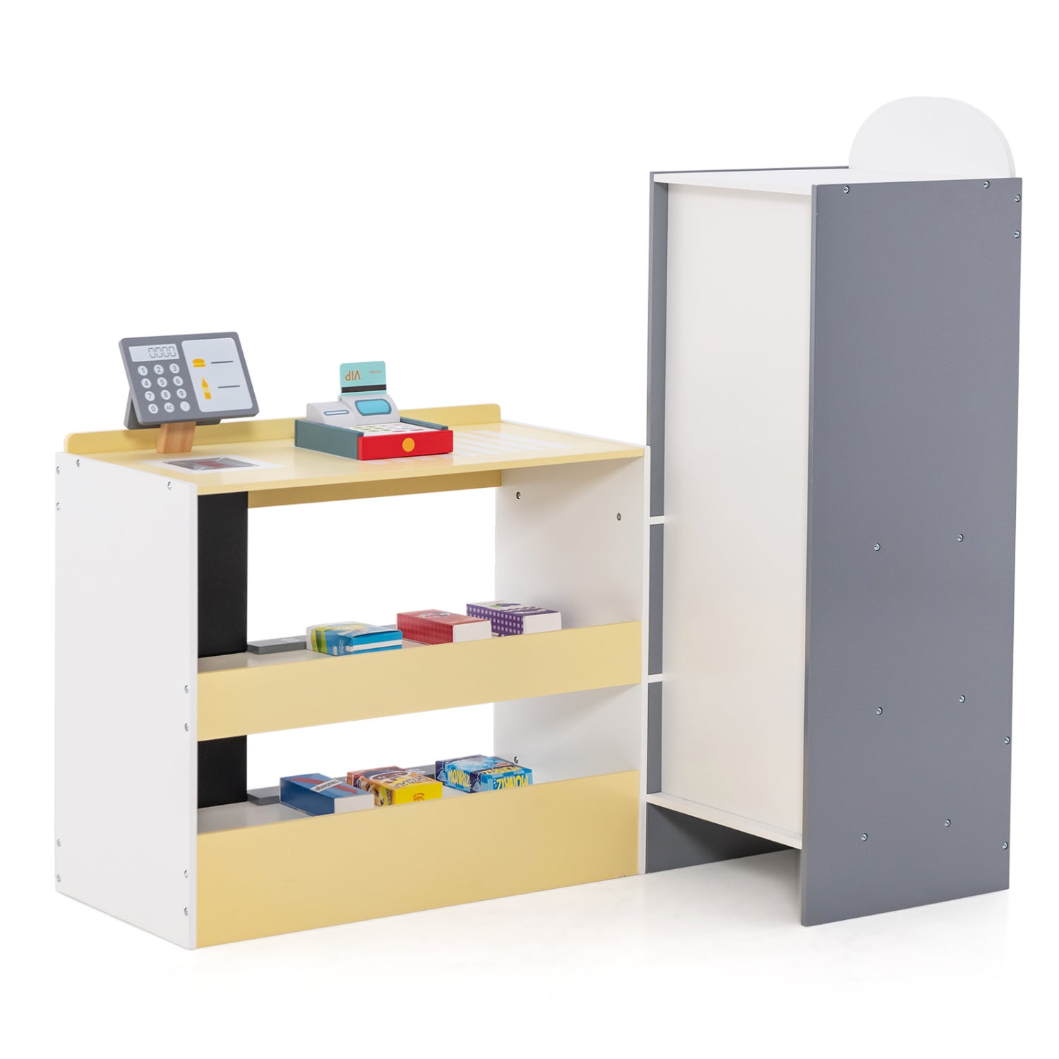 Kids Grocery Store Playset, Cash Register POS Machine, White Play Kitchen Sets at Gallery Canada