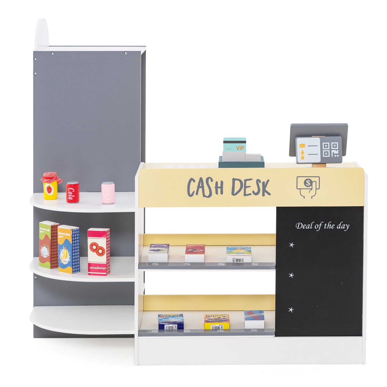 Kids Grocery Store Playset, Cash Register POS Machine, White Play Kitchen Sets at Gallery Canada