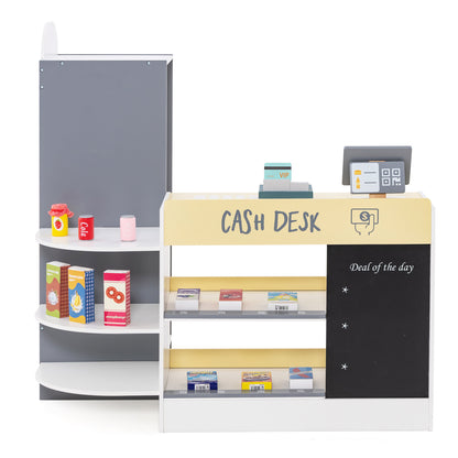 Kids Grocery Store Playset, Cash Register POS Machine, White Play Kitchen Sets at Gallery Canada