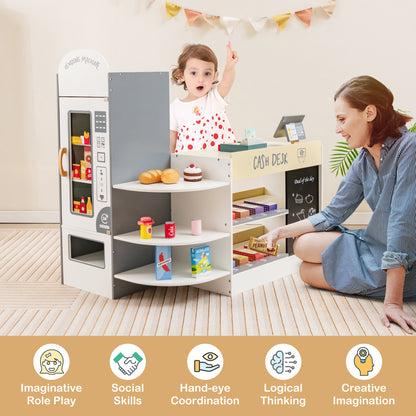 Kids Grocery Store Playset, Cash Register POS Machine, White Play Kitchen Sets at Gallery Canada