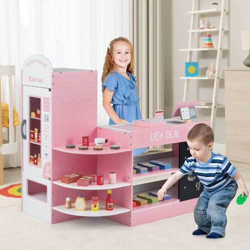 Kids Grocery Store Playset, Pink