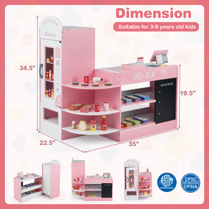 Kids Grocery Store Playset, Pink