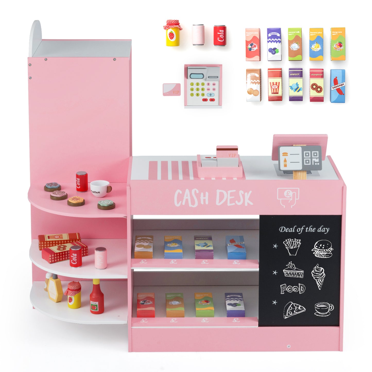 Kids Grocery Store Playset, Pink