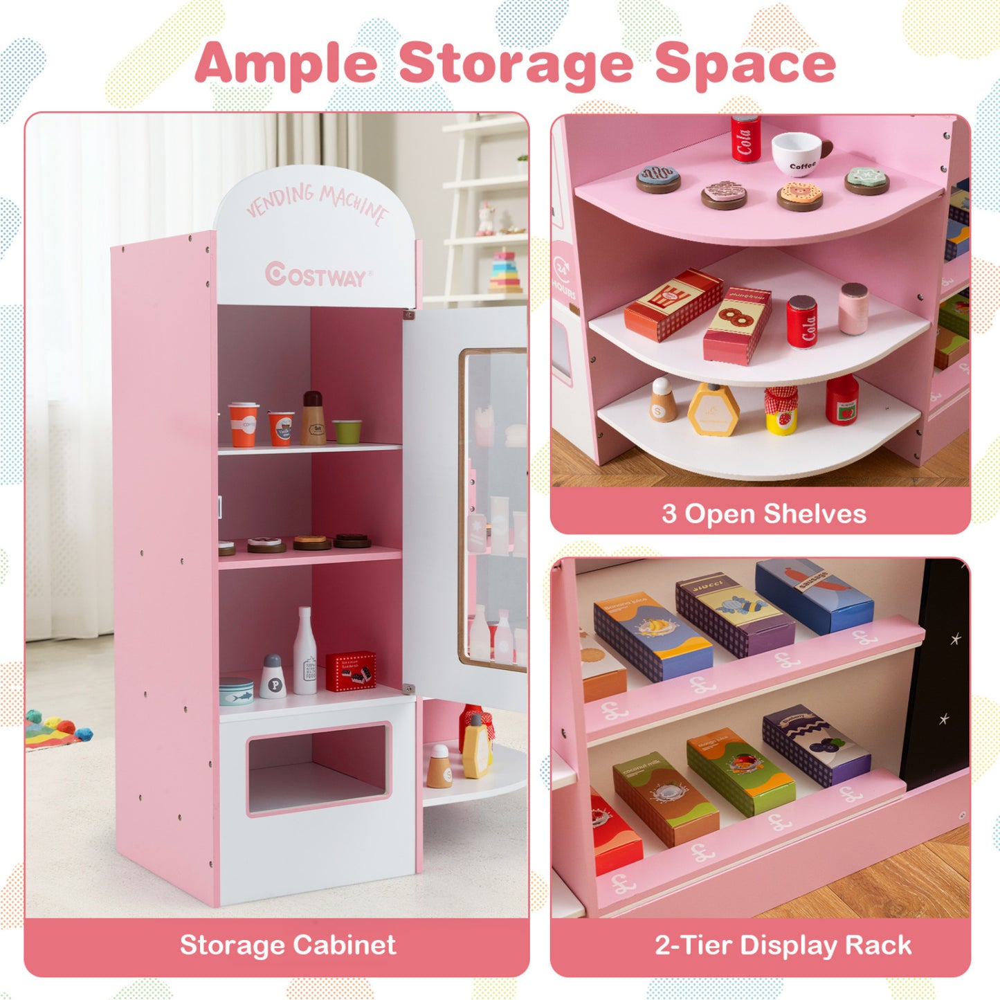 Kids Grocery Store Playset, Pink